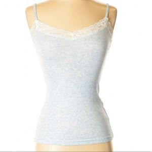 Cath Kidston Blue Cami Tank Top & Ivory Lace Sz XS